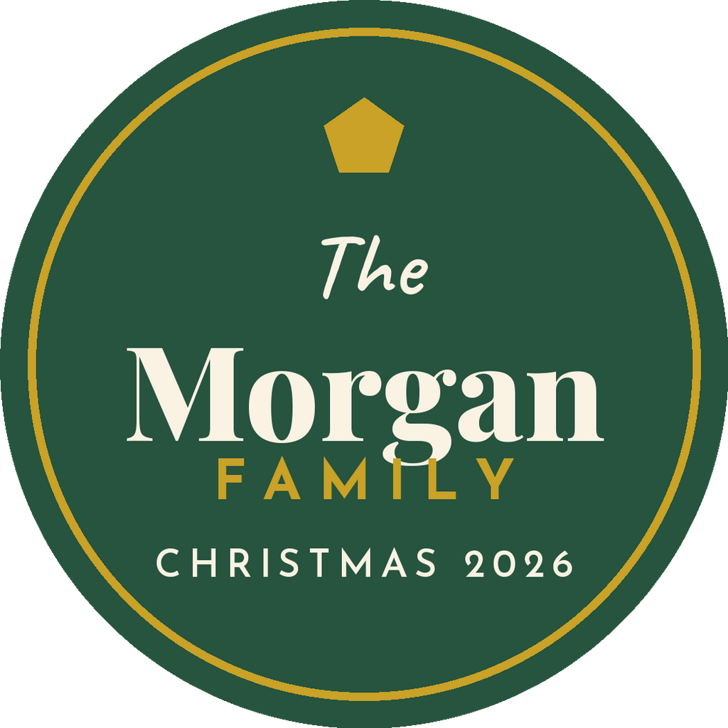 Personalized Family Christmas Ornament 2026 | Custom Last Name Ornament | Green & Gold Keepsake
