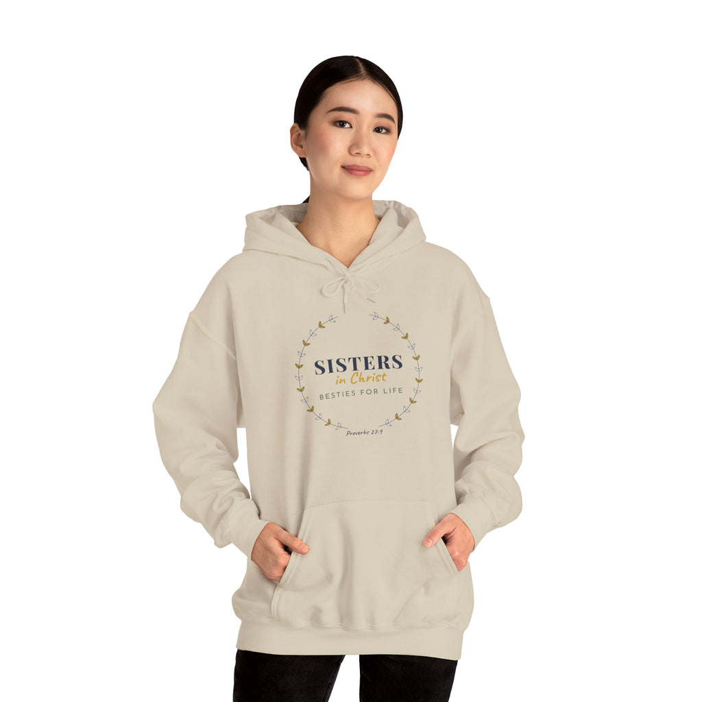 Sisters in Christ Hoodie, Besties for Life Christian Hoodie, Faith Best Friend Gift, Proverbs 27:9 Matching Hoodie