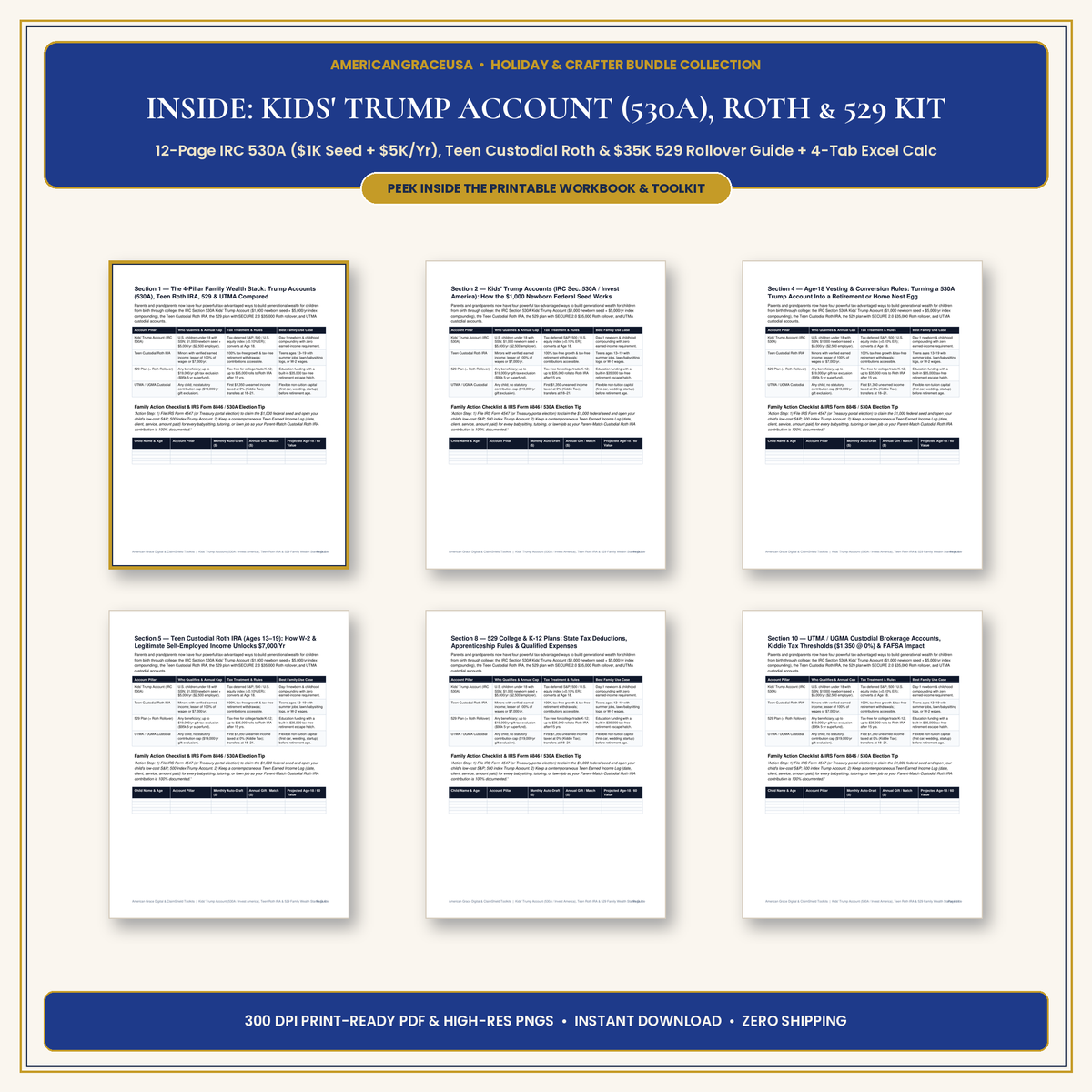 Kids' Trump Account, Teen Roth IRA & 529 Family Wealth Kit Inside Spreads & Excel Preview