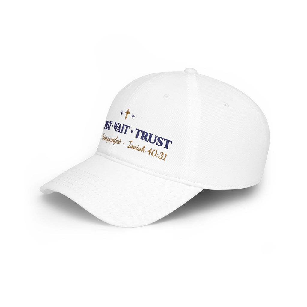 Pray Wait Trust Embroidered Low-Profile Baseball Cap | Isaiah 40:31 Christian Women's Hat