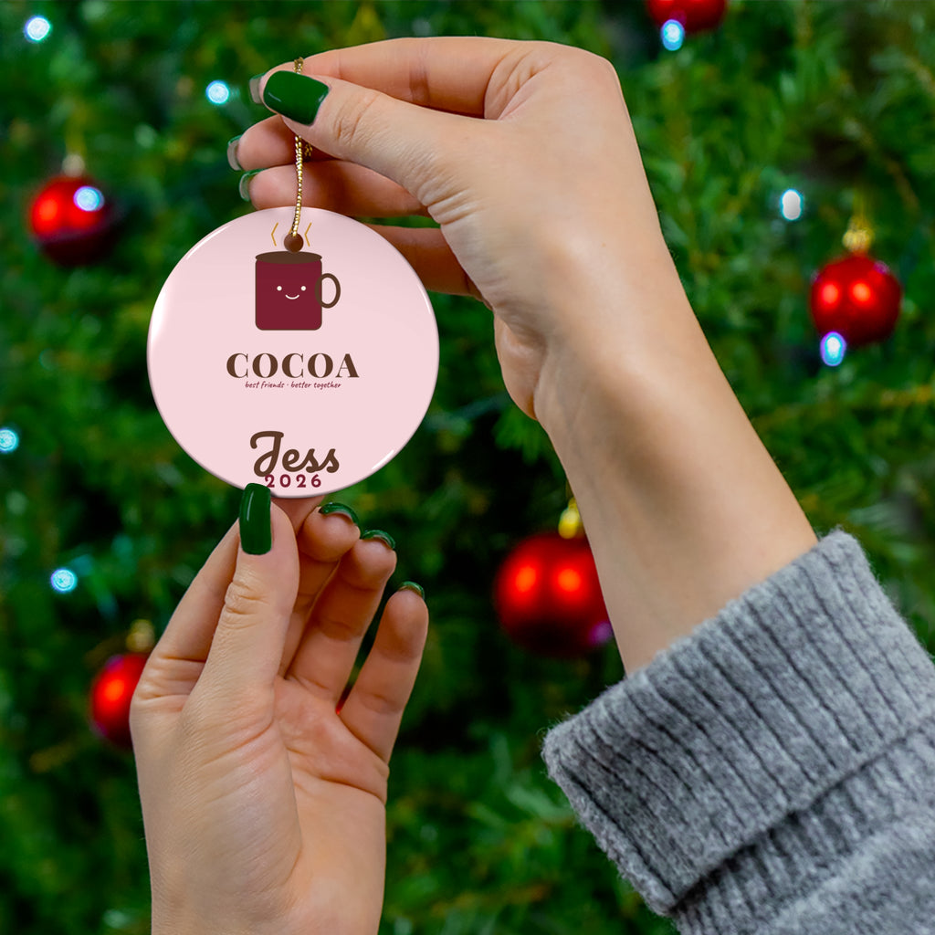 Cocoa and Marshmallow Ornament | Personalized Best Friend Matching Ornament | Cute Christmas Gift