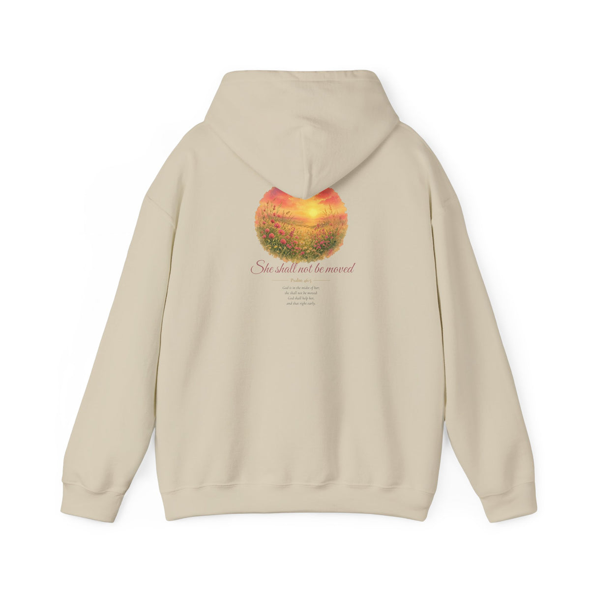 Psalm 46:5 Watercolor Hoodie, She Shall Not Be Moved Christian Sweatshirt, Wildflower Bible Verse Hoodie, Faith Gift for Her