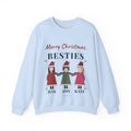 Best Friends Christmas Sweatshirt Personalized, Merry Christmas Besties with 3 Names, Matching Friend Group Crewneck