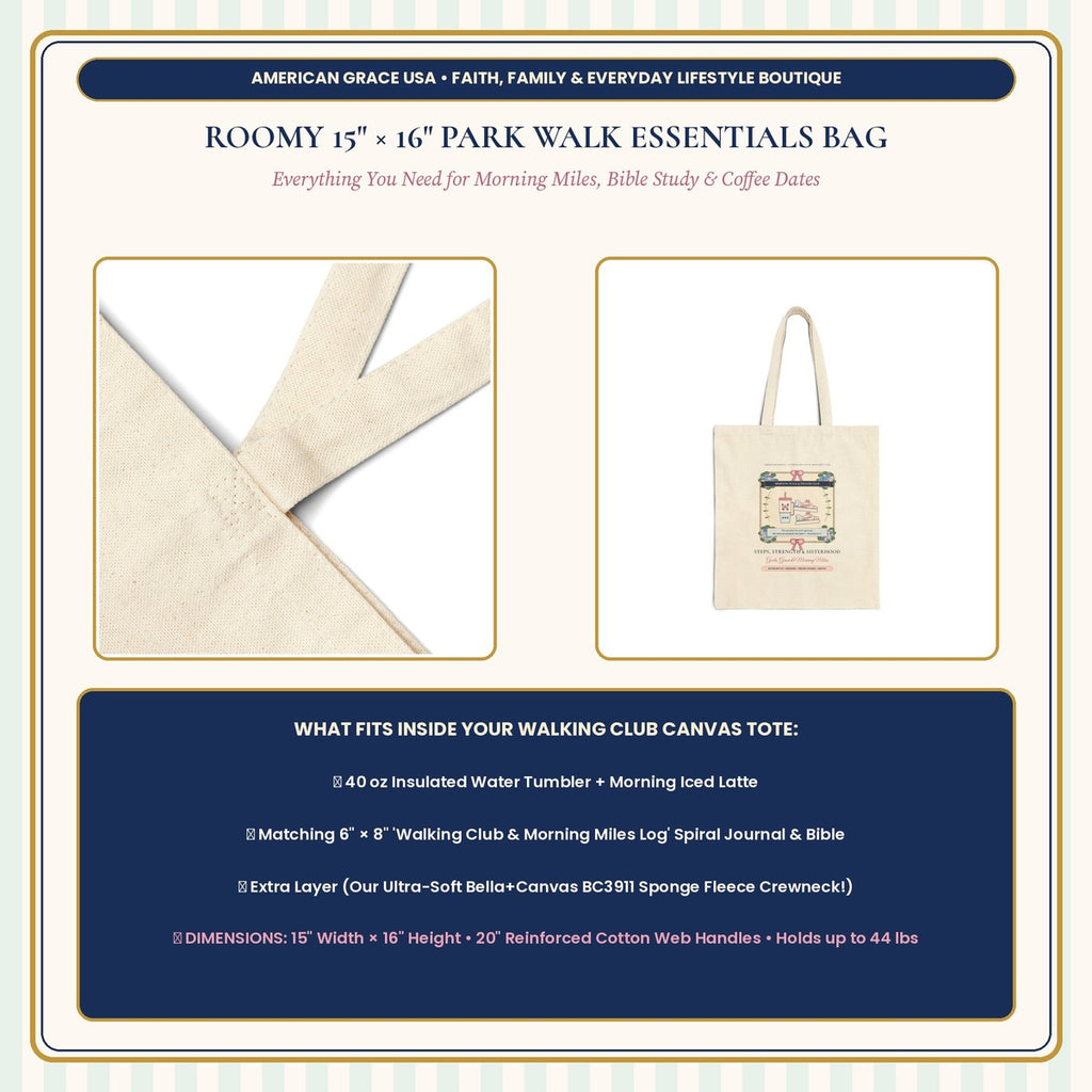 What Fits Inside Your 15x16 Walking Club Canvas Tote Bag - Size & Capacity Specs
