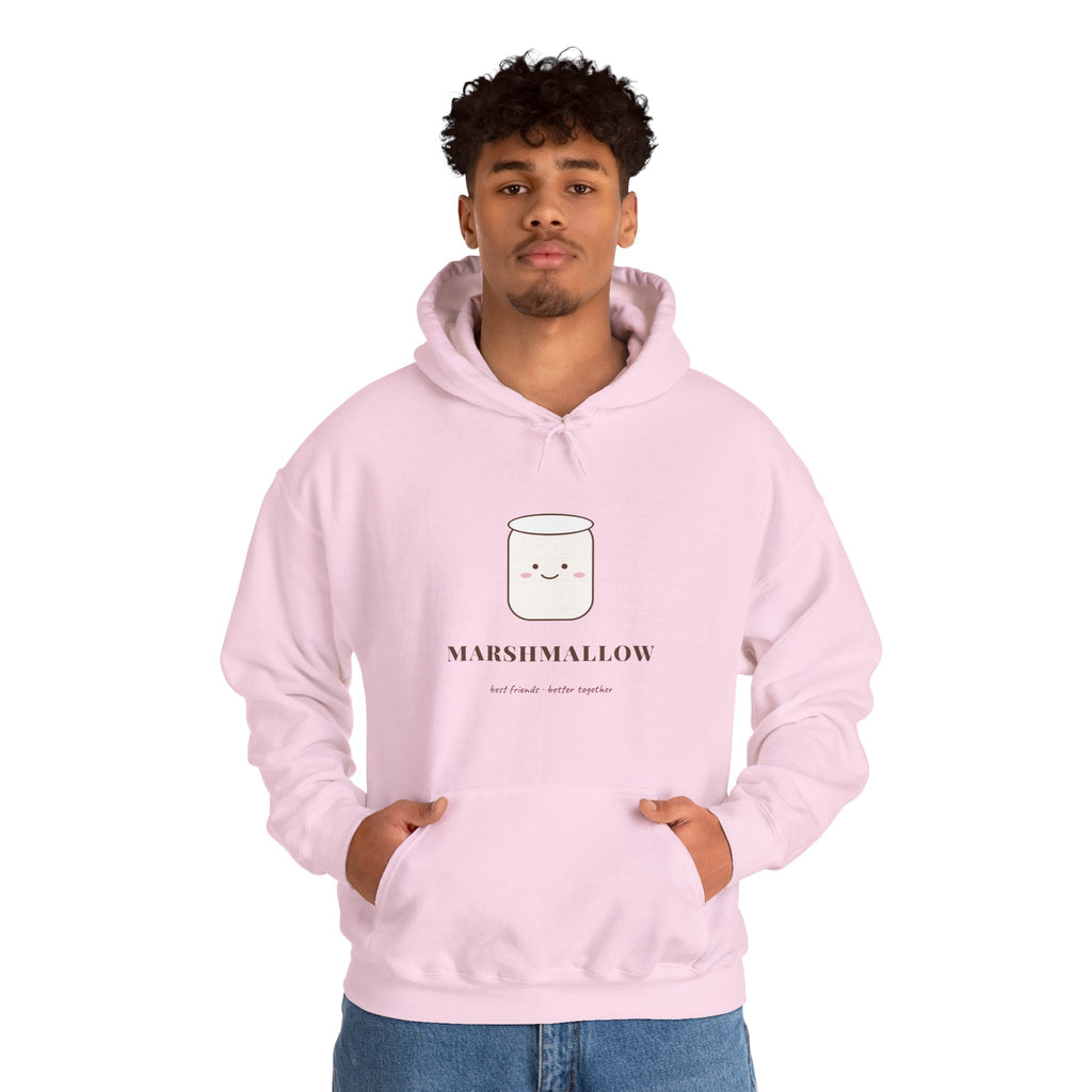 Cocoa and Marshmallow Matching Best Friend Hoodies — Bella+Canvas 3719 Unisex Sponge Fleece Pullover Hoodie Mockup 5