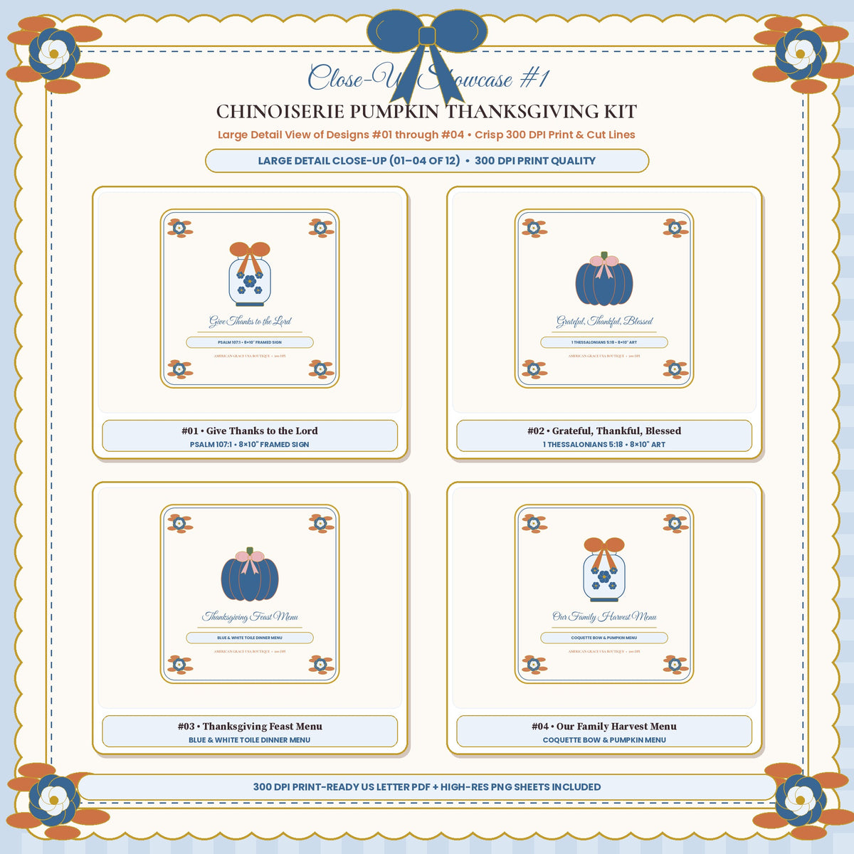 CHINOISERIE PUMPKIN THANKSGIVING KIT (AG-DIG-35) — Close-Up Showcase #1
