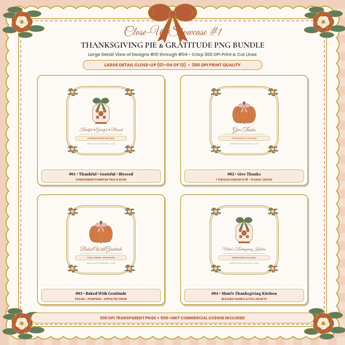 THANKSGIVING PIE & GRATITUDE PNG BUNDLE (AG-DIG-37) — Close-Up Showcase #1