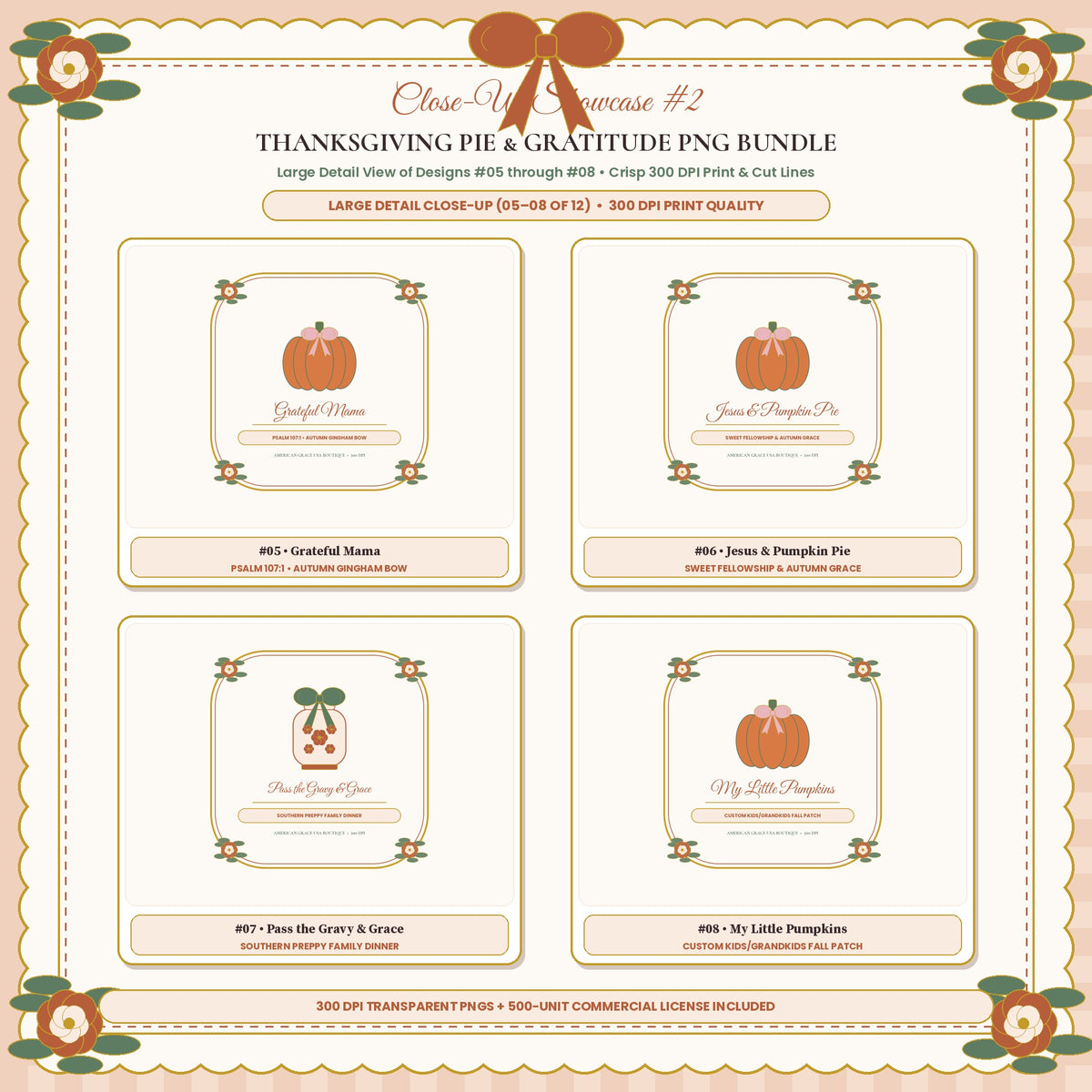 THANKSGIVING PIE & GRATITUDE PNG BUNDLE (AG-DIG-37) — Close-Up Showcase #2