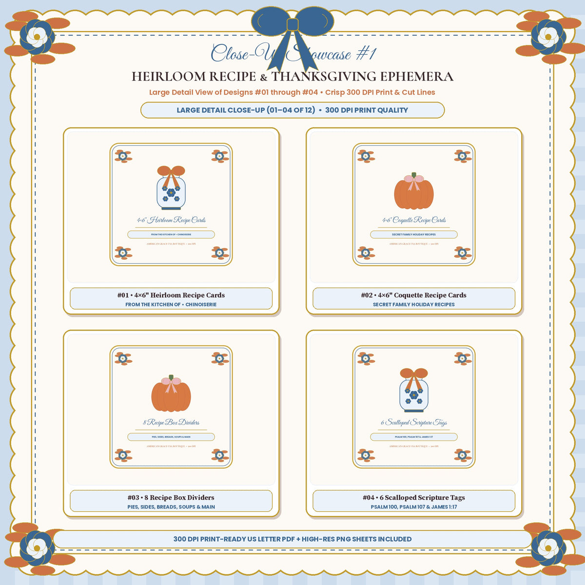 HEIRLOOM RECIPE & THANKSGIVING EPHEMERA (AG-DIG-38) — Close-Up Showcase #1