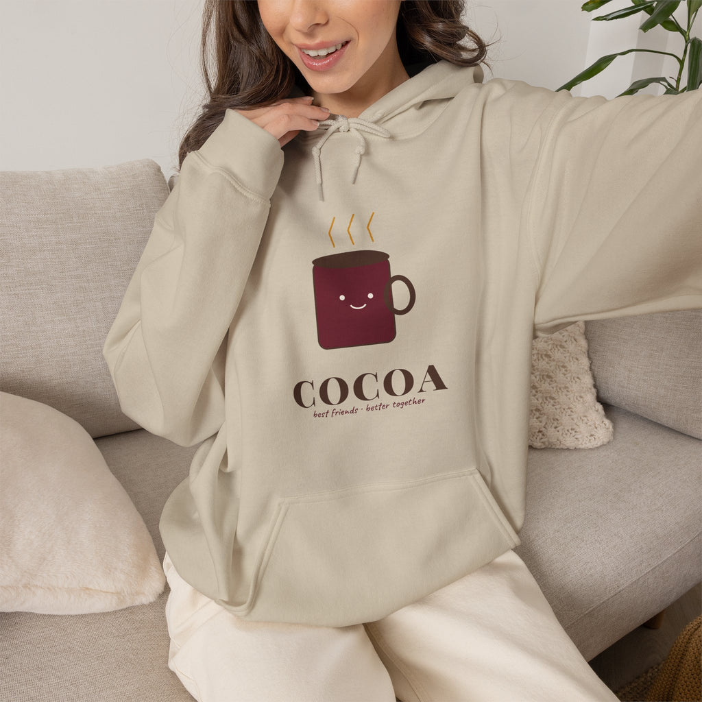 Cocoa and Marshmallow Matching Best Friend Hoodies, Cocoa Hoodie, Cute Christmas Bestie Gift, BFF Matching Hoodie