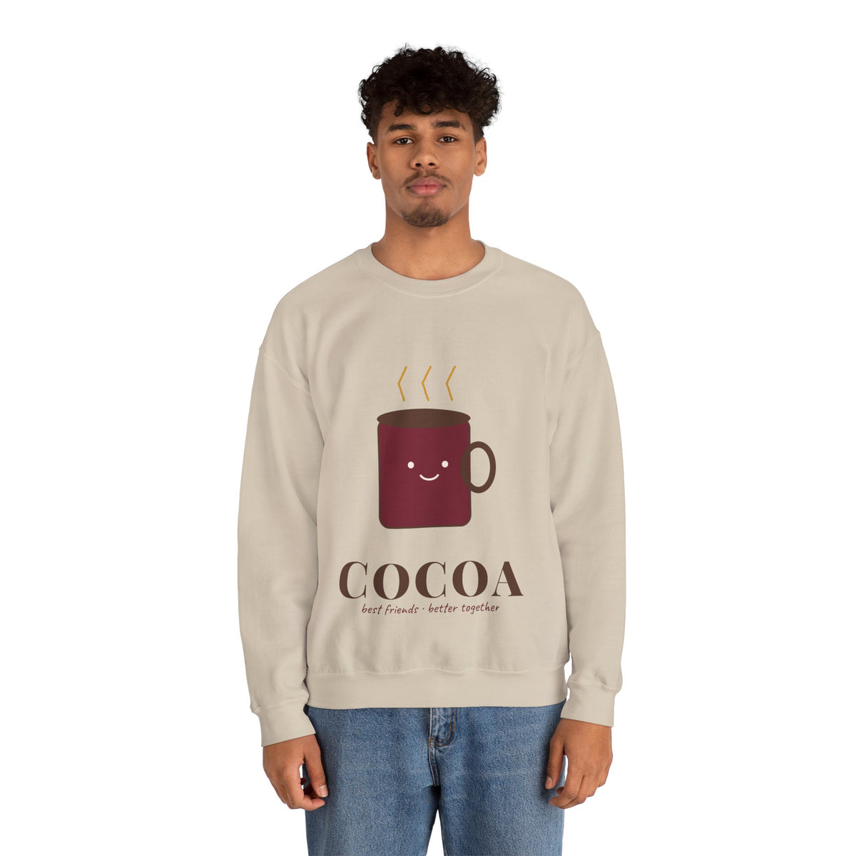 Cocoa and Marshmallow Matching Best Friend Sweatshirts, Cocoa Sweatshirt, Cute Christmas Bestie Gift, BFF Matching Sweater