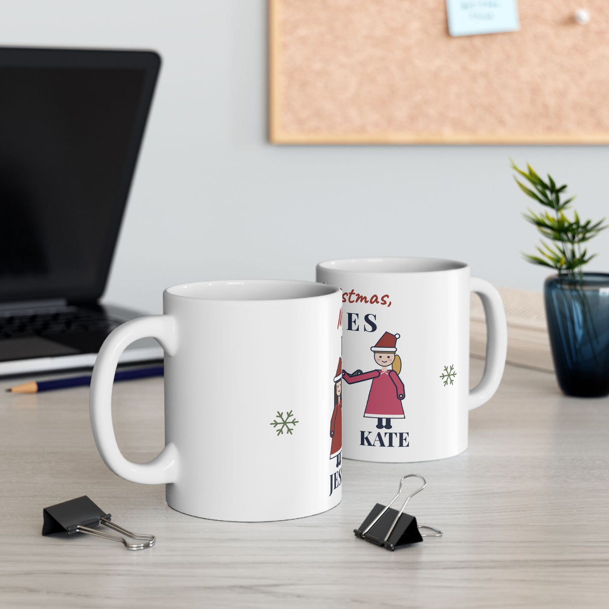 Best Friends Christmas Mug Personalized, Merry Christmas Besties with 3 Names, Friend Group Gift, Stocking Stuffer