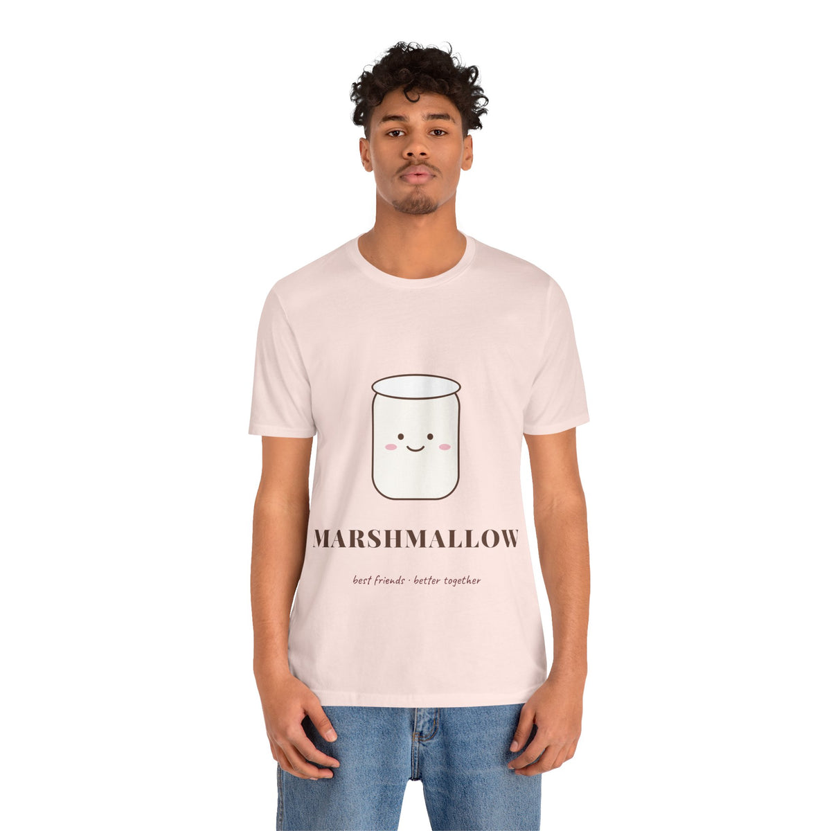 Cocoa and Marshmallow Matching Best Friend T-Shirts, Marshmallow T-Shirt, Cute Christmas Bestie Gift, BFF Matching Tee