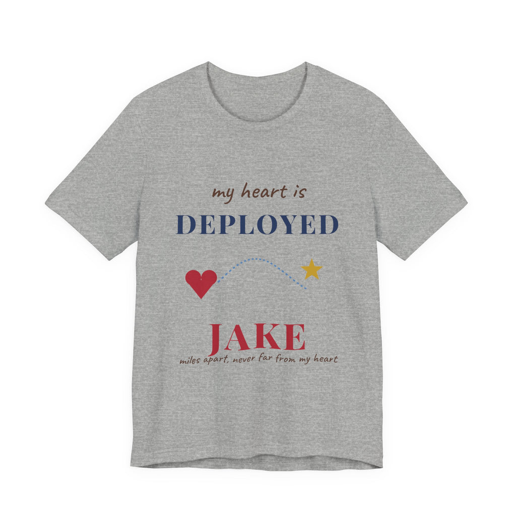 Personalized My Heart Is Deployed Shirt, Custom Name Military Mom Tee, Deployment Shirt, Military Wife Girlfriend Gift