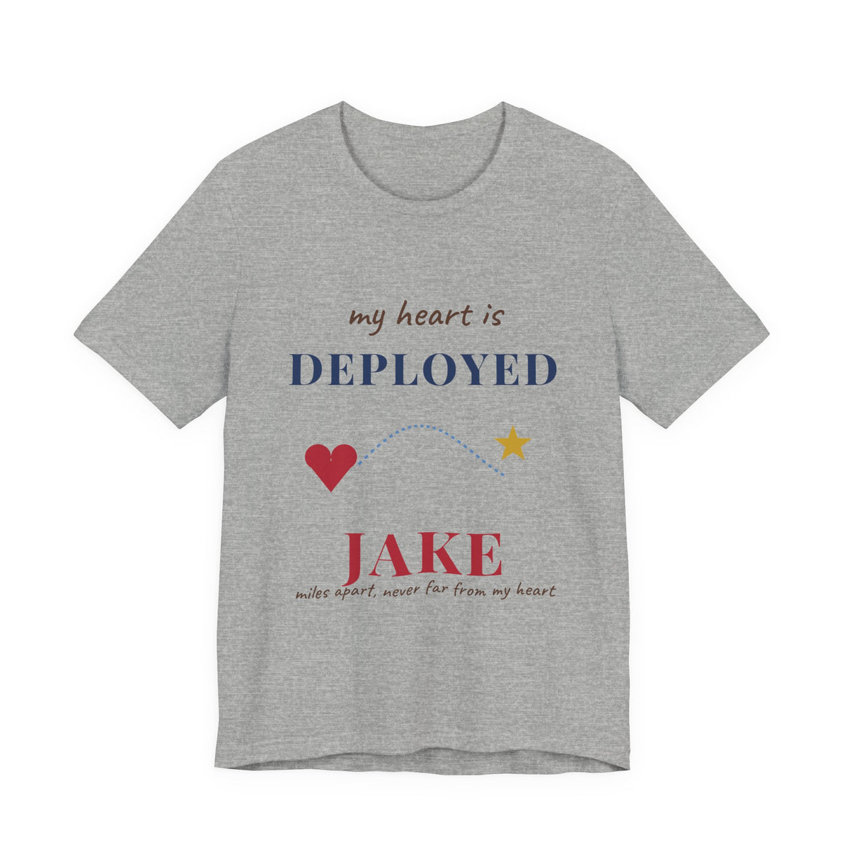 Personalized My Heart Is Deployed Shirt, Custom Name Military Mom Tee, Deployment Shirt, Military Wife Girlfriend Gift