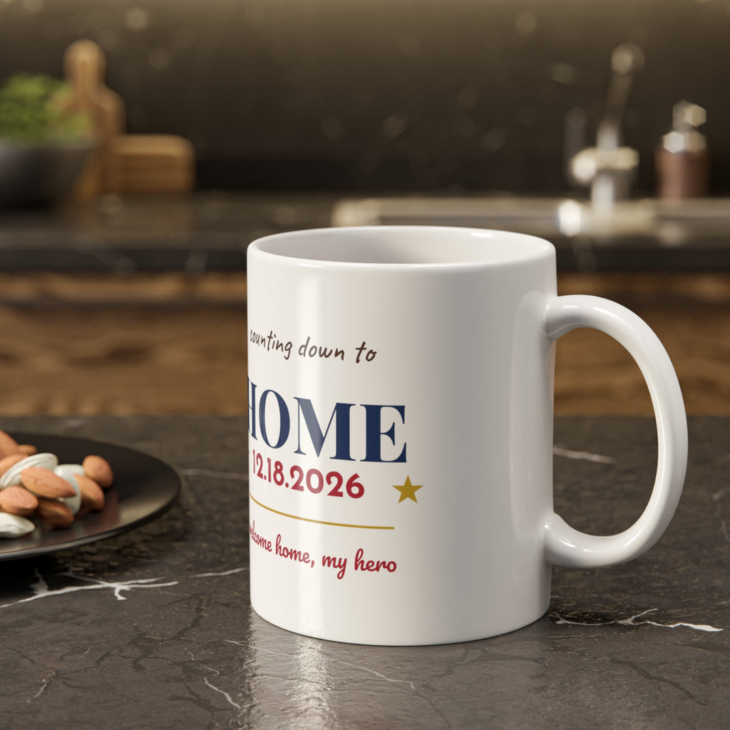 Personalized Homecoming Mug, Custom Date Deployment Mug, Military Mom Gift, Welcome Home Coffee Mug, Military Wife Girlfriend Gift
