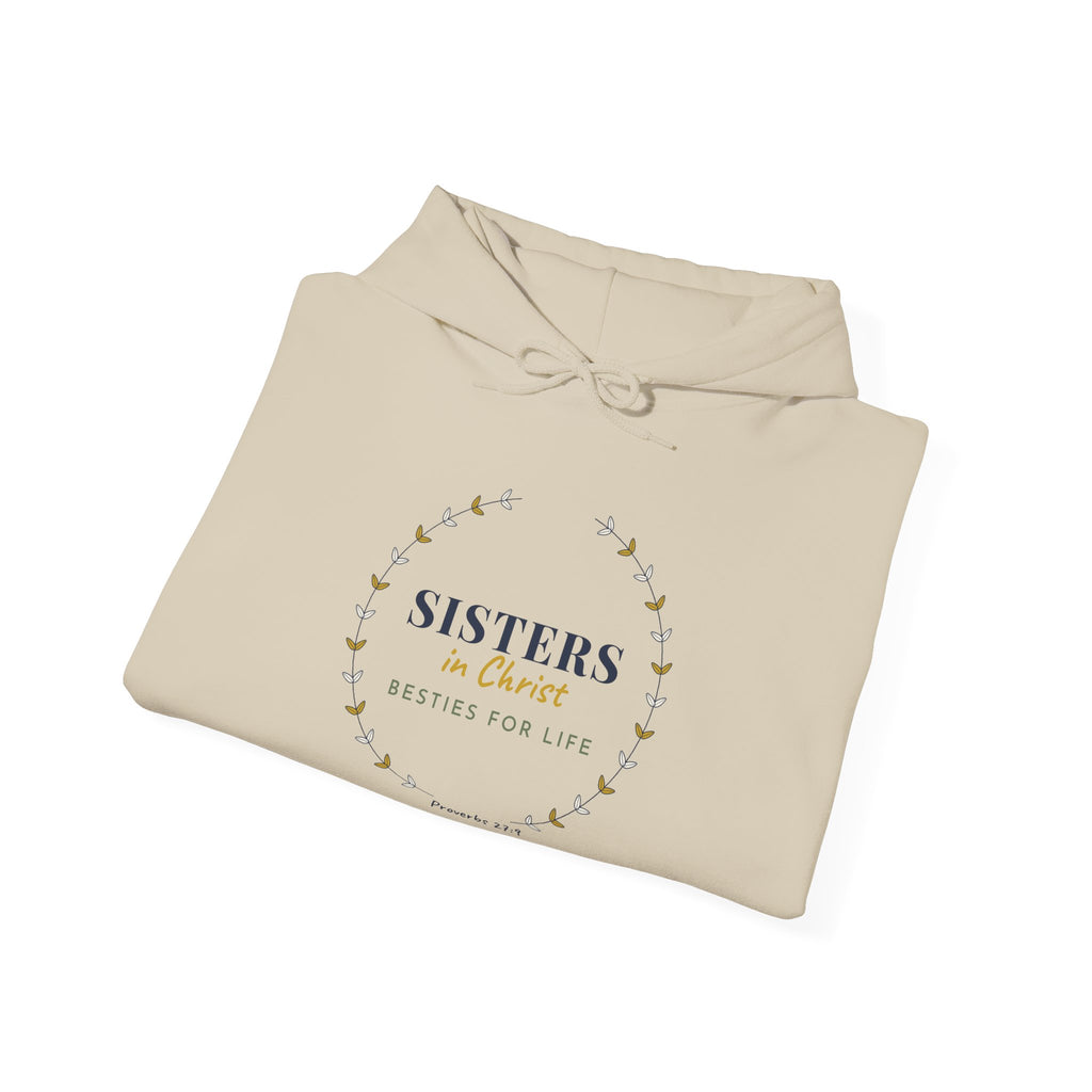 Sisters in Christ Hoodie, Besties for Life Christian Hoodie, Faith Best Friend Gift, Proverbs 27:9 Matching Hoodie