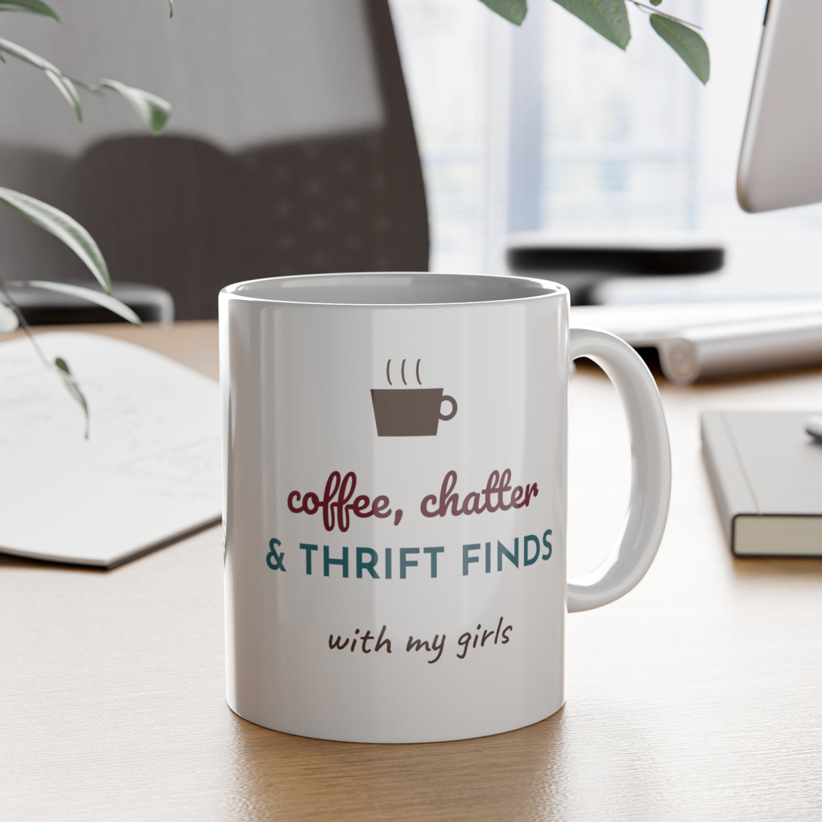 Coffee Chatter & Thrift Finds Mug | Thrifting Friends Gift