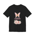 Personalized Custom City or Club Name Mahjong Shirt | Watercolor Butterfly & Floral Bella+Canvas 3001 Tee | Group Game Night Gift