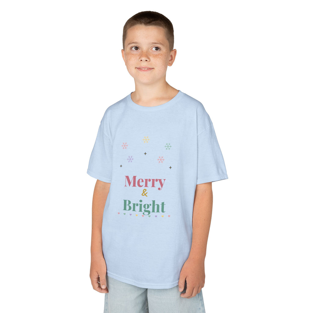 Kids Merry and Bright Shirt | Pastel Christmas Tee | Matching Family Christmas Kids T-Shirt