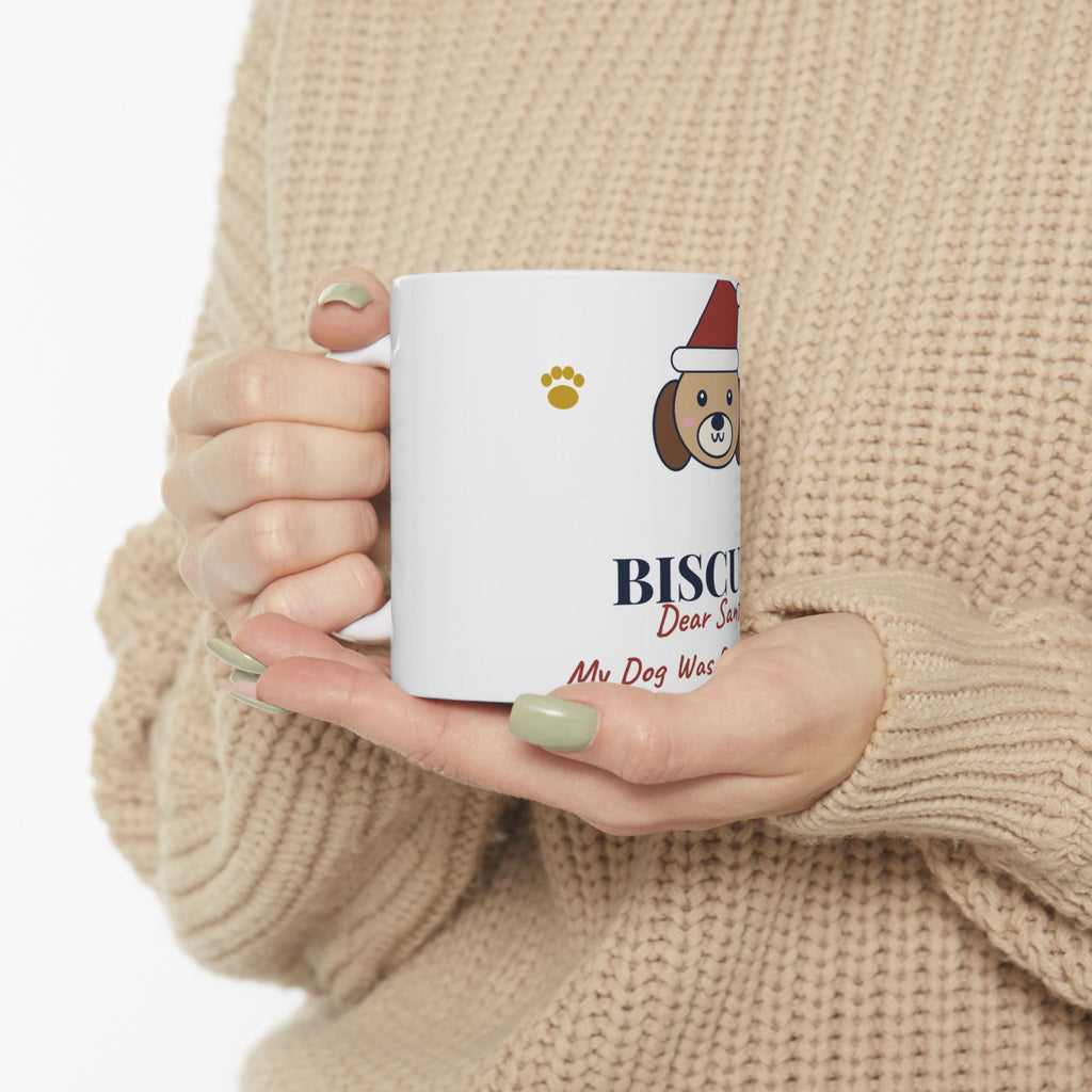 Funny Dog Christmas Mug Personalized, Dear Santa My Dog Was Good Mostly, Custom Dog Name Mug, Dog Mom Stocking Stuffer