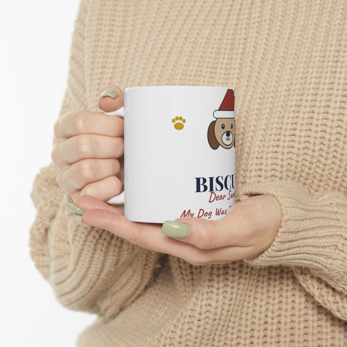 Funny Dog Christmas Mug Personalized, Dear Santa My Dog Was Good Mostly, Custom Dog Name Mug, Dog Mom Stocking Stuffer