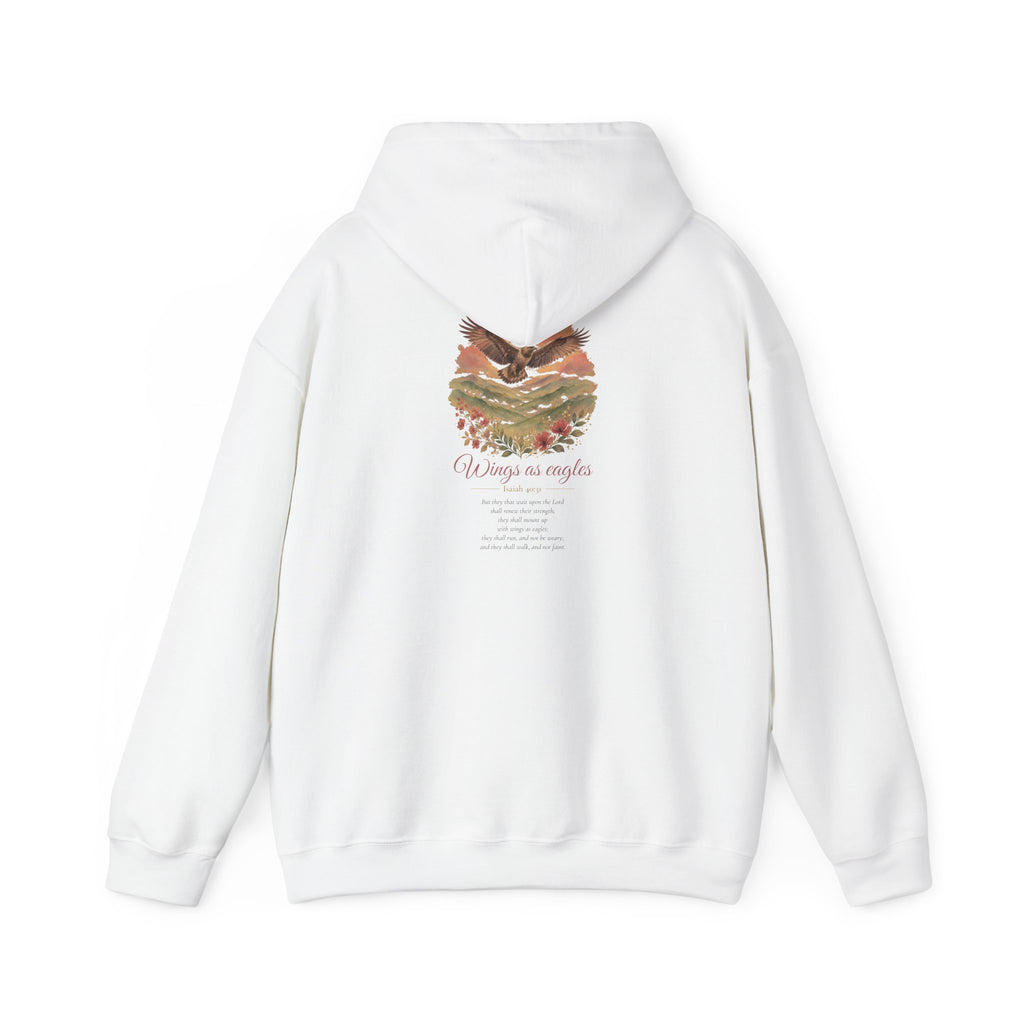 Isaiah 40:31 Watercolor Eagle Hoodie, Wings As Eagles Christian Sweatshirt, Bible Verse Hoodie, Faith Gift for Women