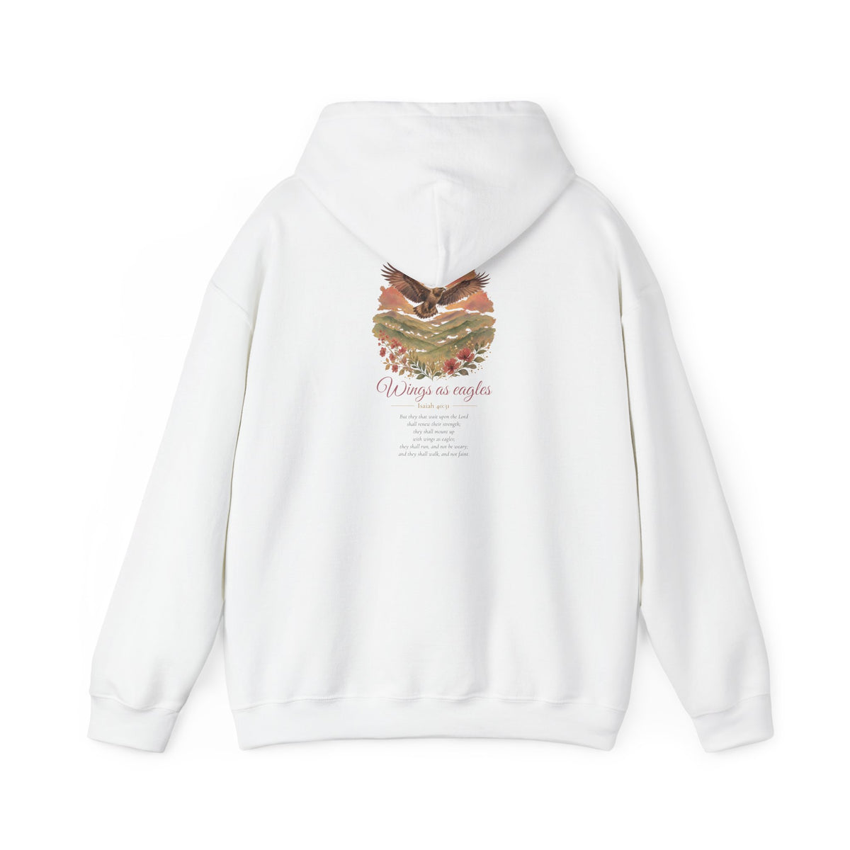Isaiah 40:31 Watercolor Eagle Hoodie, Wings As Eagles Christian Sweatshirt, Bible Verse Hoodie, Faith Gift for Women