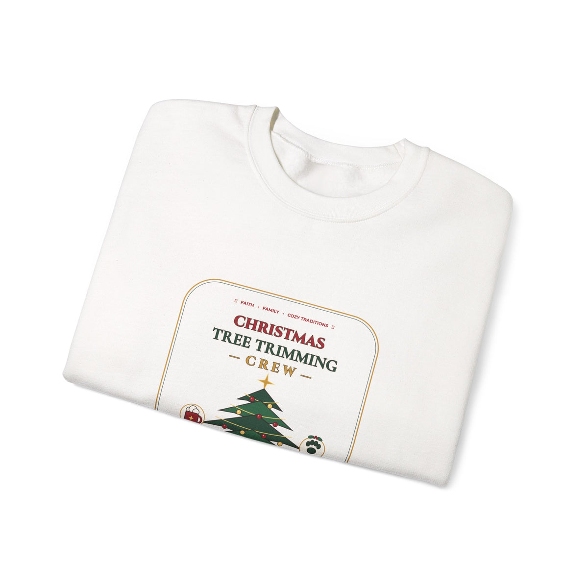 Christmas Tree Trimming Crew Sweatshirt | Faith Family Fireplace & Fur Babies Holiday Crewneck | Cozy Dog Mom Christmas Sweater
