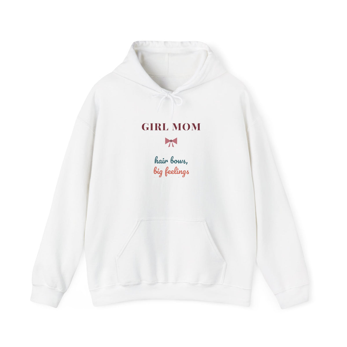 Girl Mom Hoodie, Hair Bows Big Feelings and a Whole Lot of Prayer, Funny Christian Mom Gift, Mom of Girls Hooded Sweatshirt