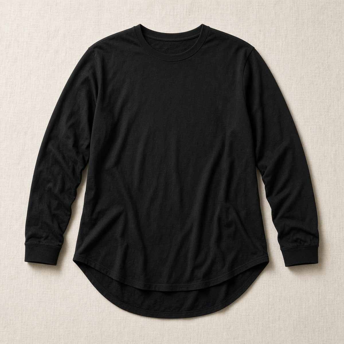 Coffee Prayer Besties Curved-Hem Long Sleeve Tunic in Classic Black Back Drape | American Grace USA