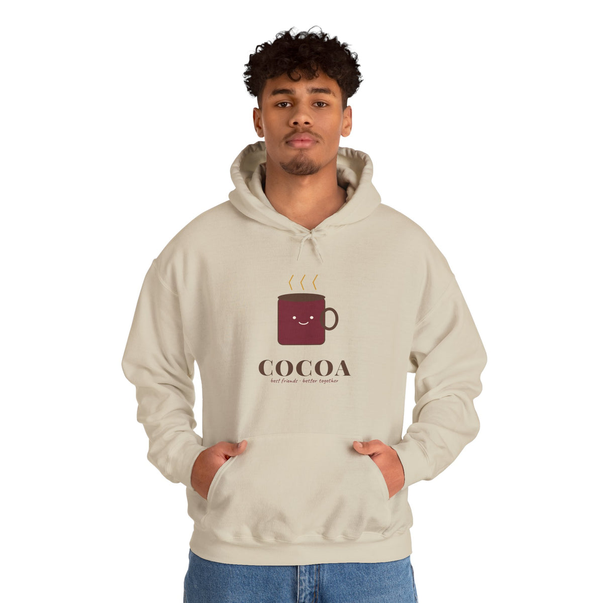 Cocoa and Marshmallow Matching Best Friend Hoodies, Cocoa Hoodie, Cute Christmas Bestie Gift, BFF Matching Hoodie