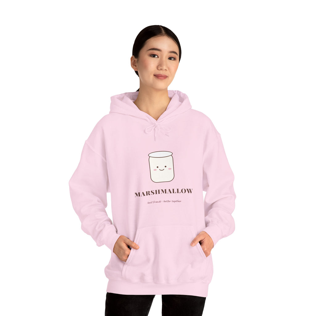 Cocoa and Marshmallow Matching Best Friend Hoodies — Bella+Canvas 3719 Unisex Sponge Fleece Pullover Hoodie Mockup 4