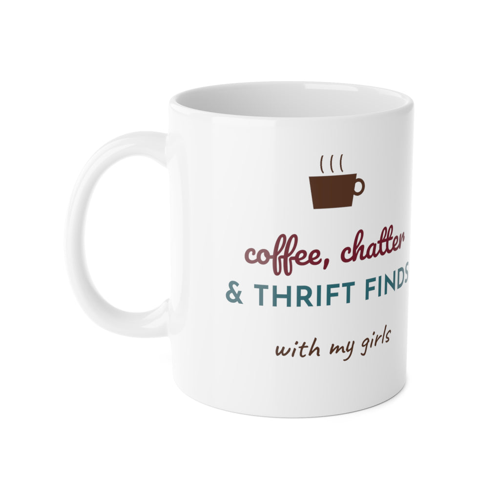 Coffee Chatter & Thrift Finds Mug | Thrifting Friends Gift