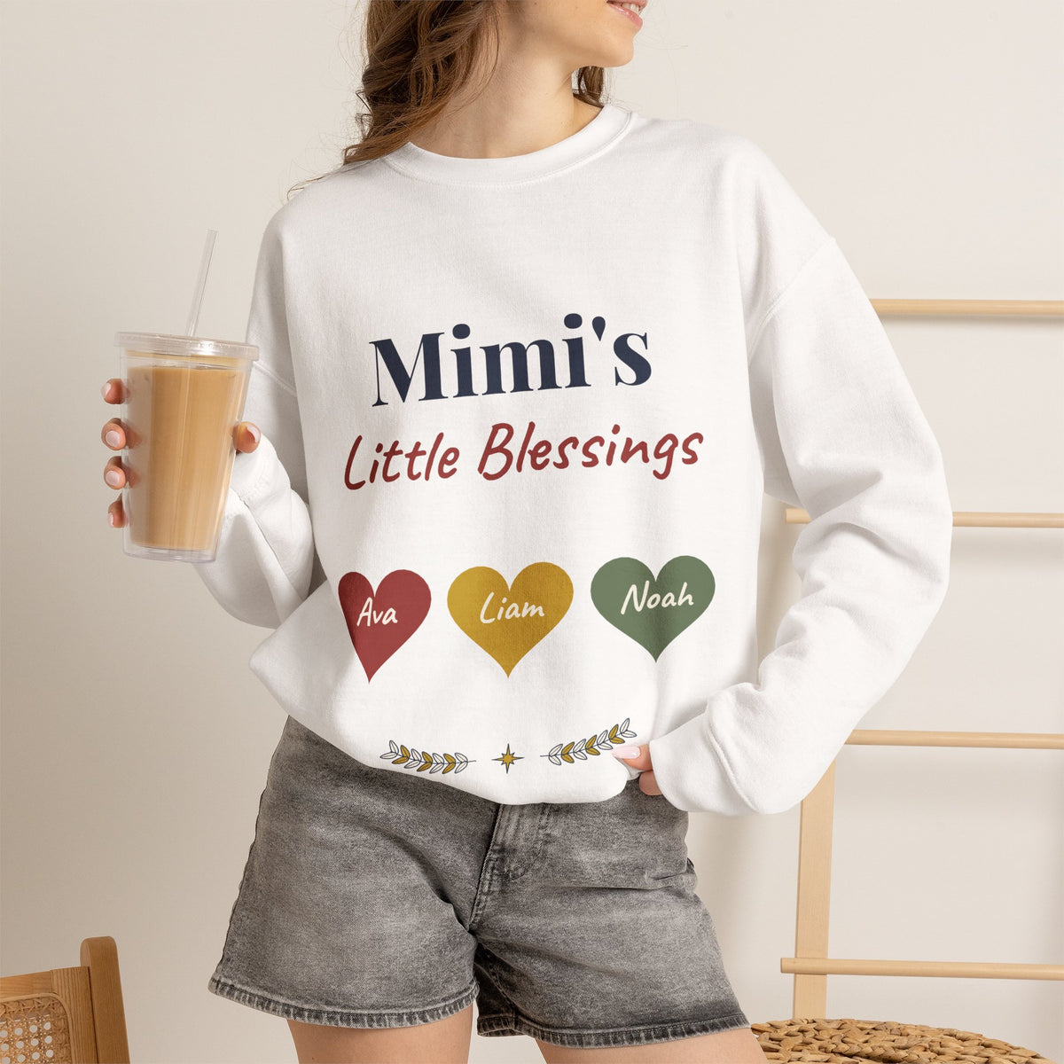 Personalized Mimi Sweatshirt with Grandkids Names, Mimi's Little Blessings Crewneck, Southern Grandma Christmas Gift