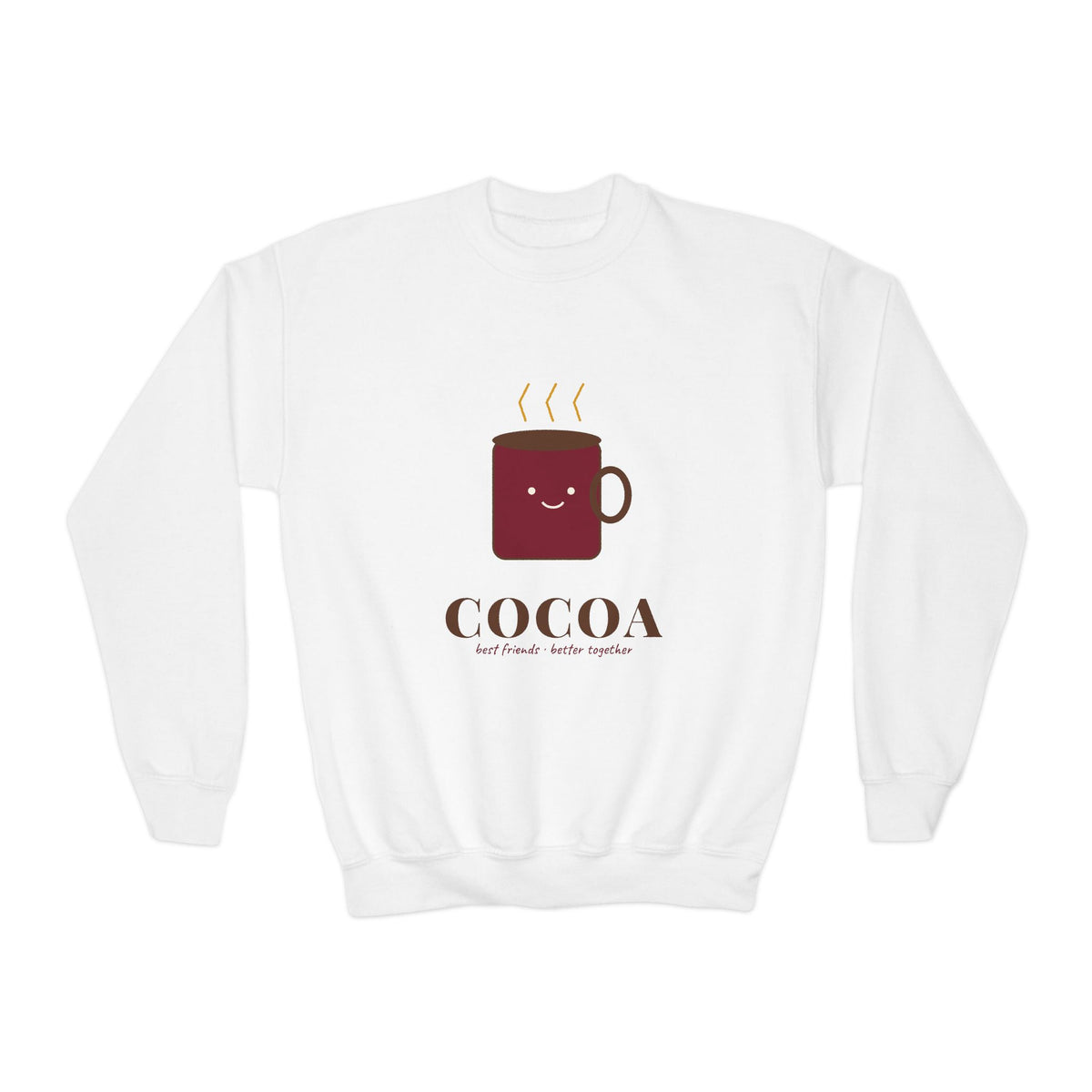 Youth Cocoa and Marshmallow Sweatshirt | Kids Matching Best Friend Crewneck | Mommy and Me Christmas