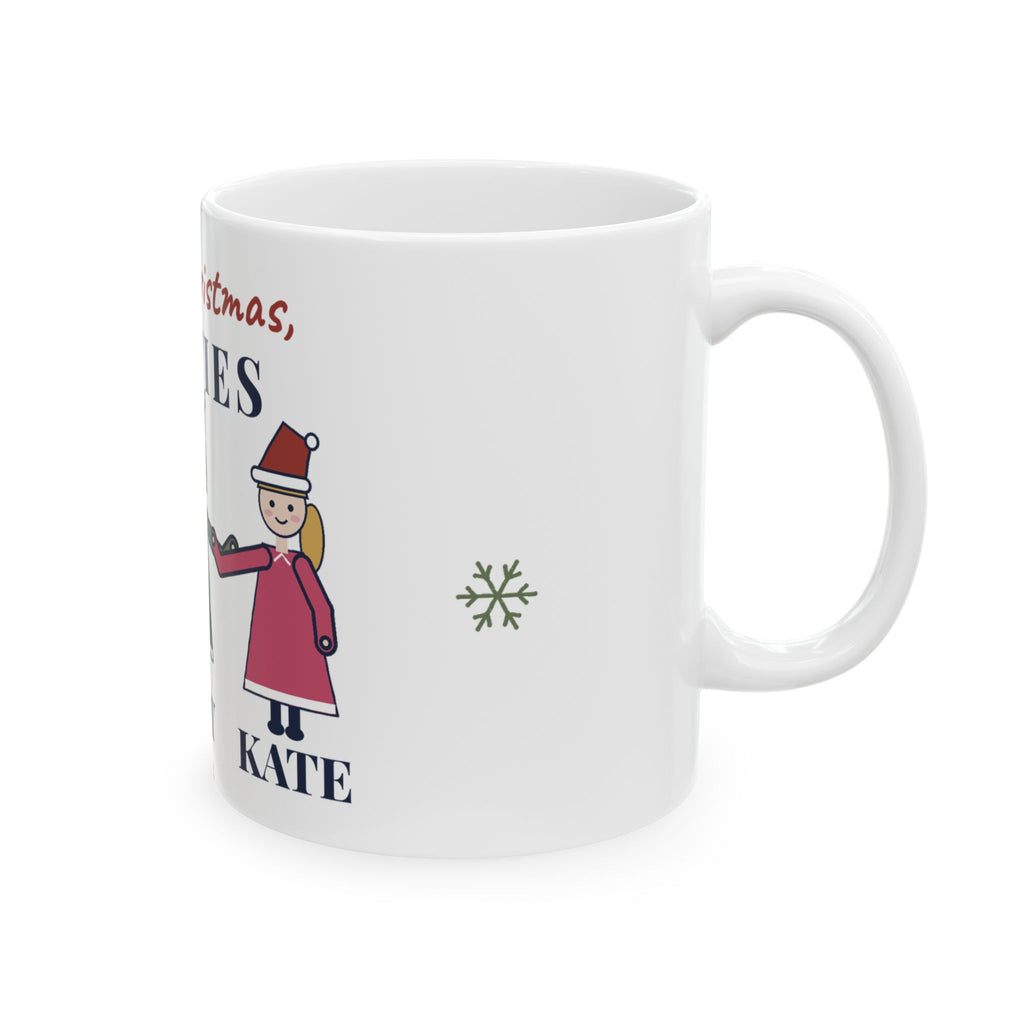 Best Friends Christmas Mug Personalized, Merry Christmas Besties with 3 Names, Friend Group Gift, Stocking Stuffer