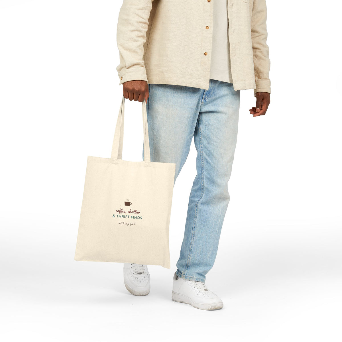 Coffee Chatter & Thrift Finds Tote | Thrift Shopping Bag