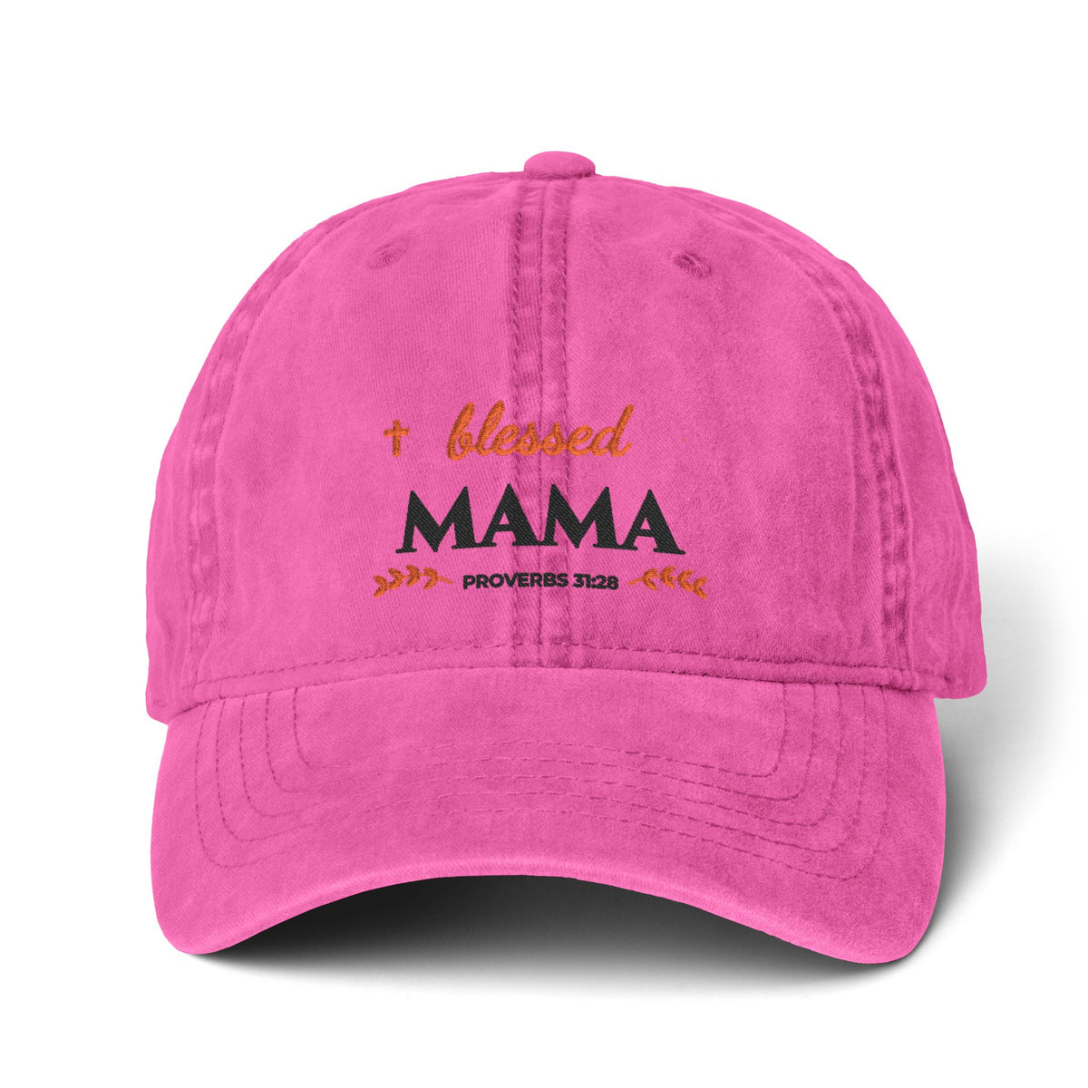 Blessed Mama Embroidered Women's Pigment-Dyed Cap | Proverbs 31 Mom Baseball Hat