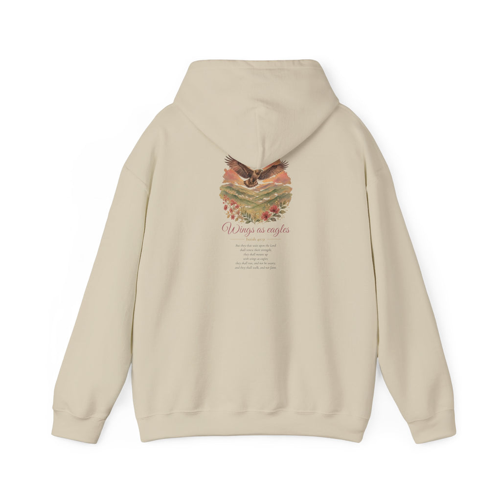 Isaiah 40:31 Watercolor Eagle Hoodie, Wings As Eagles Christian Sweatshirt, Bible Verse Hoodie, Faith Gift for Women