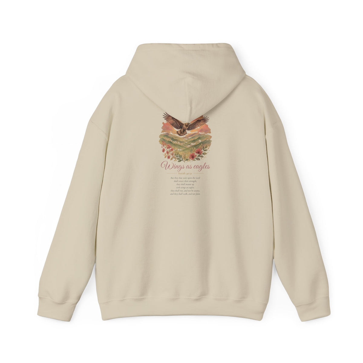 Isaiah 40:31 Watercolor Eagle Hoodie, Wings As Eagles Christian Sweatshirt, Bible Verse Hoodie, Faith Gift for Women