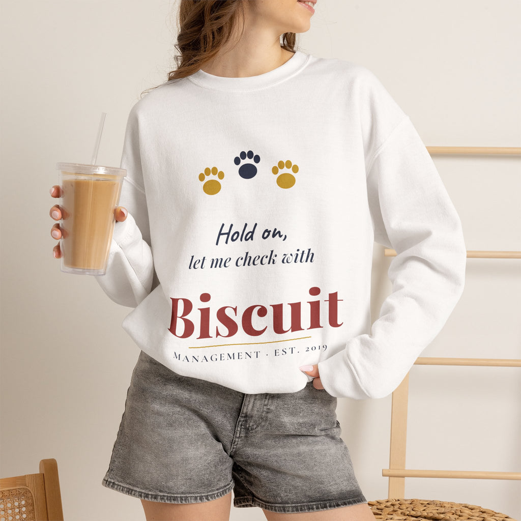 Funny Dog Mom Sweatshirt Personalized — Bella+Canvas 3901 Unisex Sponge Fleece Crewneck Sweatshirt Mockup 7