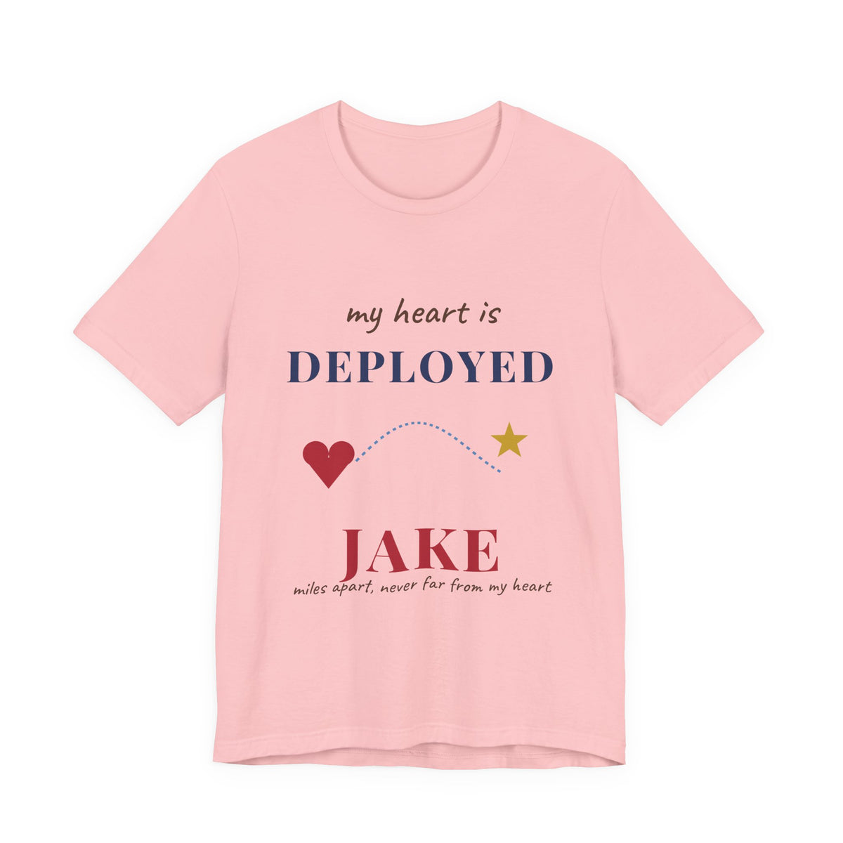 Personalized My Heart Is Deployed Shirt, Custom Name Military Mom Tee, Deployment Shirt, Military Wife Girlfriend Gift