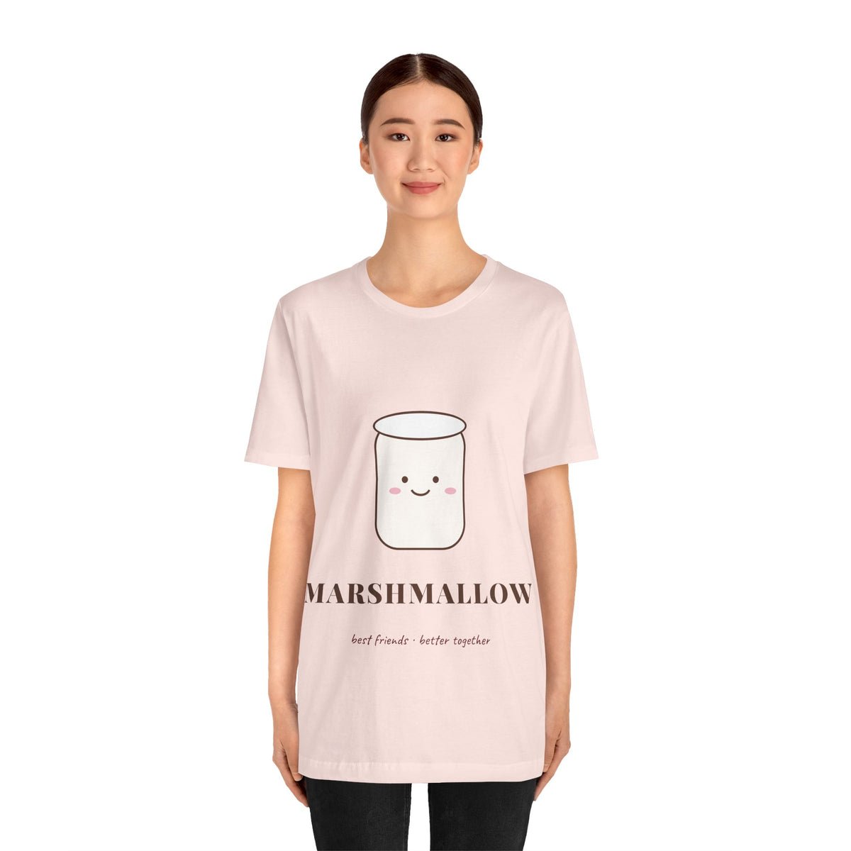 Cocoa and Marshmallow Matching Best Friend T-Shirts, Marshmallow T-Shirt, Cute Christmas Bestie Gift, BFF Matching Tee