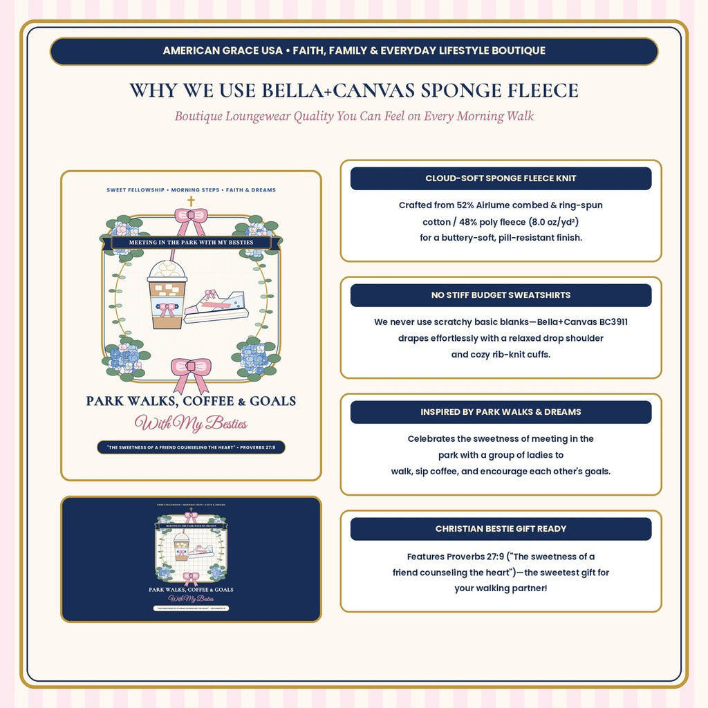 Why We Choose Bella+Canvas BC3911 Sponge Fleece Luxury Boutique Quality Card | American Grace USA