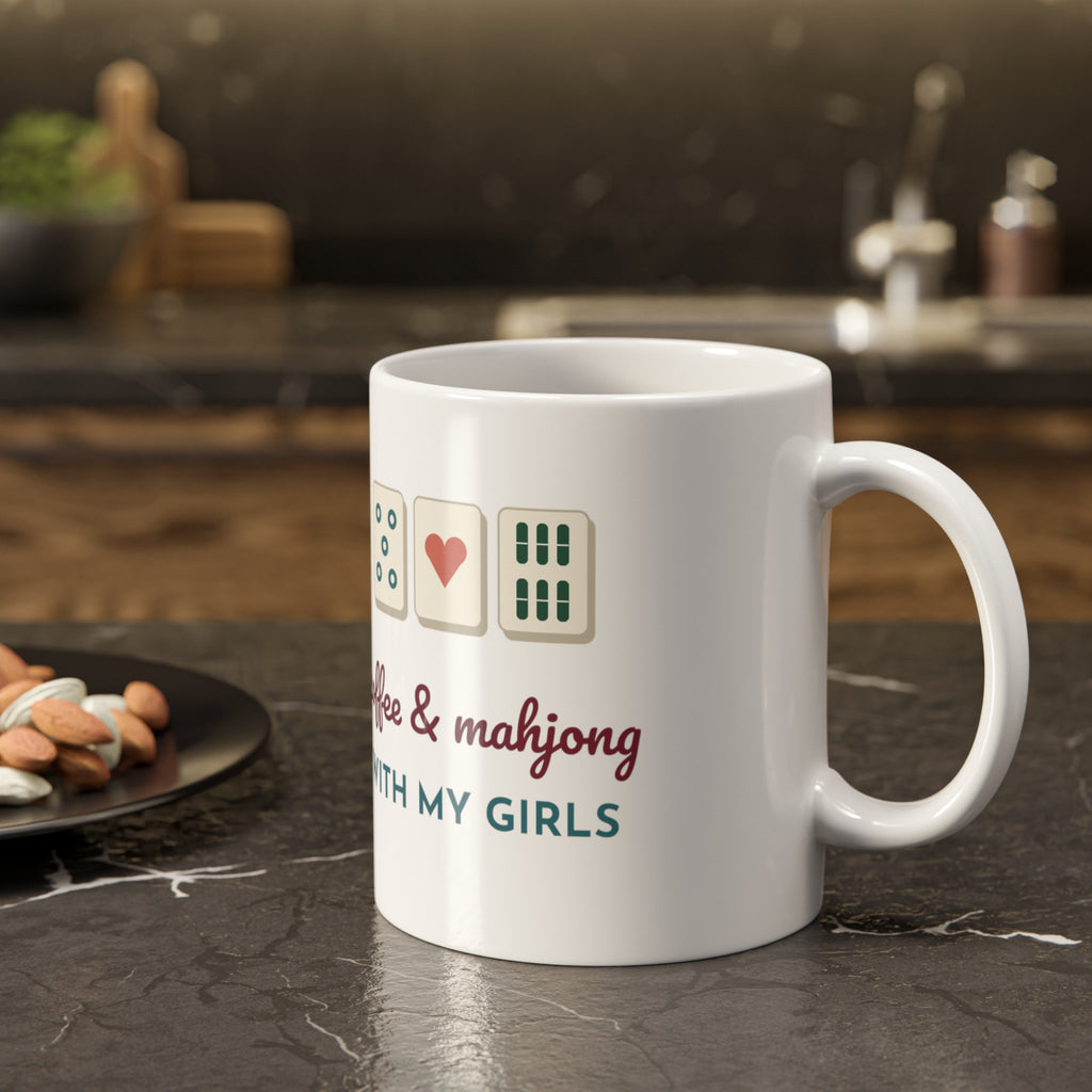 Coffee & Mahjong Mug | Mahjong Lover Gift | Game Night Coffee Cup