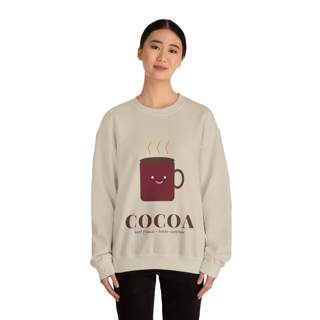Cocoa and Marshmallow Matching Best Friend Sweatshirts, Cocoa Sweatshirt, Cute Christmas Bestie Gift, BFF Matching Sweater