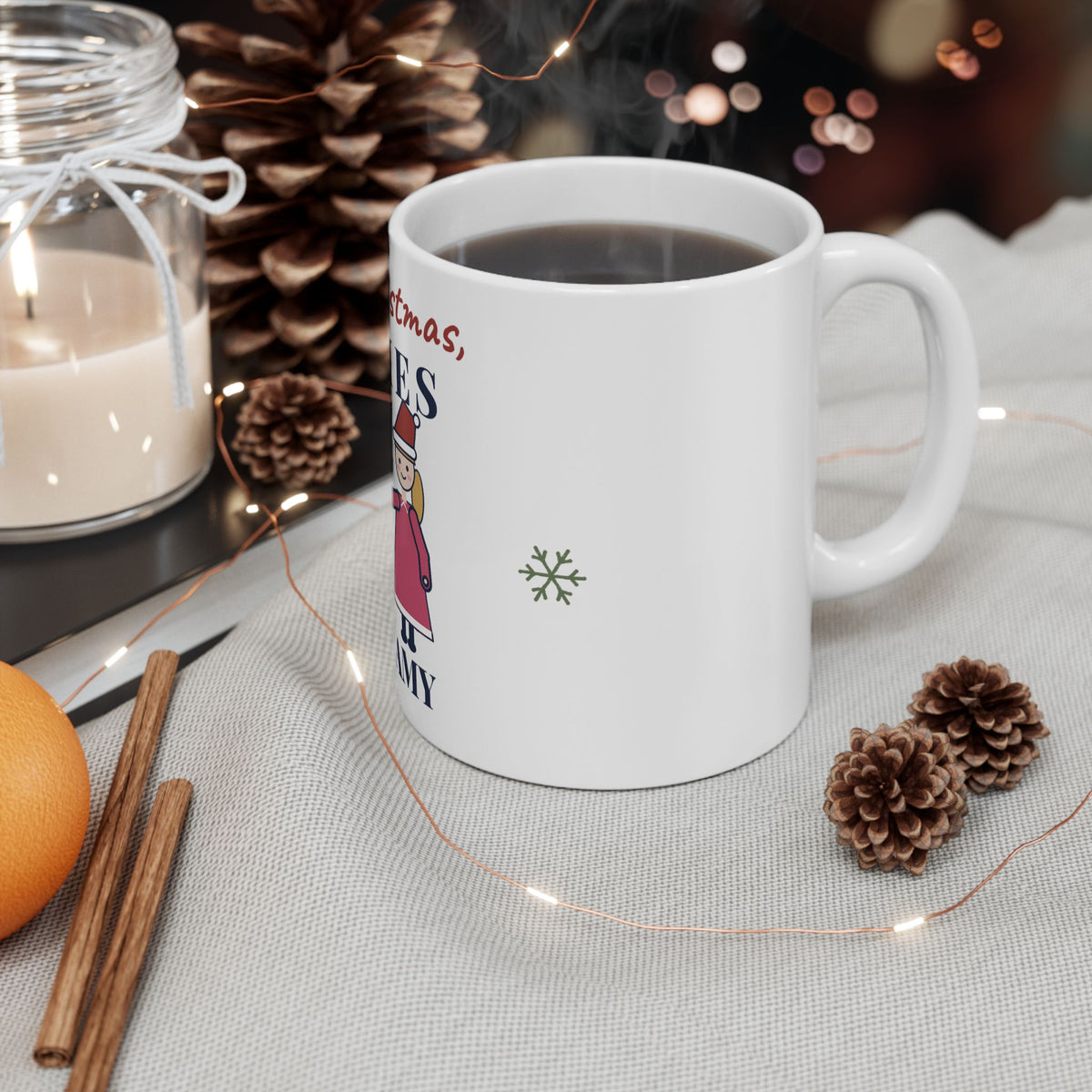 Best Friend Christmas Mug Personalized, Merry Christmas Besties with 2 Names, BFF Gift, Stocking Stuffer for Her
