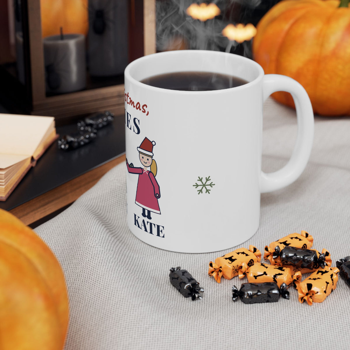 Best Friends Christmas Mug Personalized, Merry Christmas Besties with 3 Names, Friend Group Gift, Stocking Stuffer