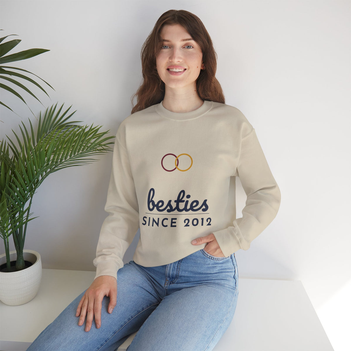 Besties Since Sweatshirt Personalized Year, Matching Best Friend Sweatshirts, Custom Bestie Gift, BFF Sweatshirt with Name and Number